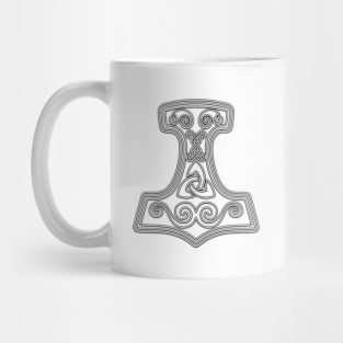 Thor hammer - Mjöllnir - black neon Mug